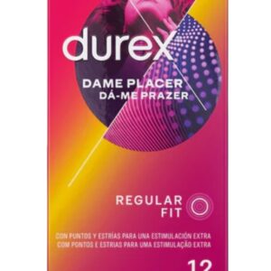 DUREX PRESERVATIVOS DAME PLACER REGULAR FIT 12 UNIDADES